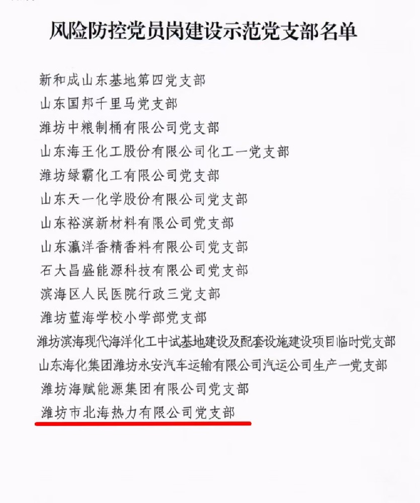 公司黨支部獲評濱海區(qū)風(fēng)險防控黨員崗建設(shè) 示范黨支部